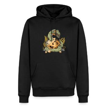 RPG Snake D20 Cube Design pour un RPG GAMER - Sweat à capuche Premium bio Homme - noir - Devant - Nico (187cm)