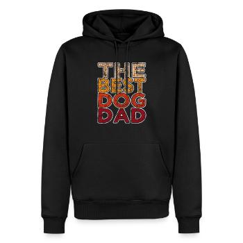 Meilleur papa chien rétro - Sweat à capuche Premium bio Homme - noir - Devant - Nico (187cm)