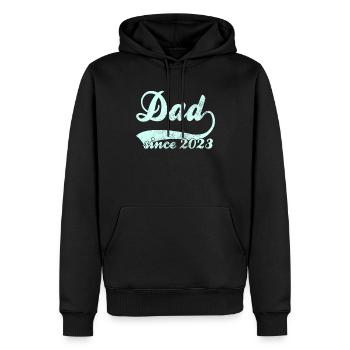 Papa 2023 - Männer Premium Bio Hoodie - Schwarz - Vorne - Nico (187cm)