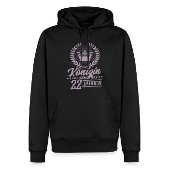 Königin der Herzen seit 22 Jahren - Männer Premium Bio Hoodie - Schwarz - Vorne - Nico (187cm)