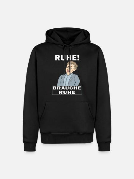 RUHE BRAUCHE RUHE - Männer Premium Bio Hoodie - Schwarz