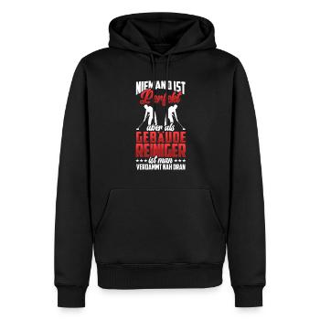Gebäudereiniger ist nicht perfekt Fensterputzer - Männer Premium Bio Hoodie - Schwarz - Vorne - Nico (187cm)