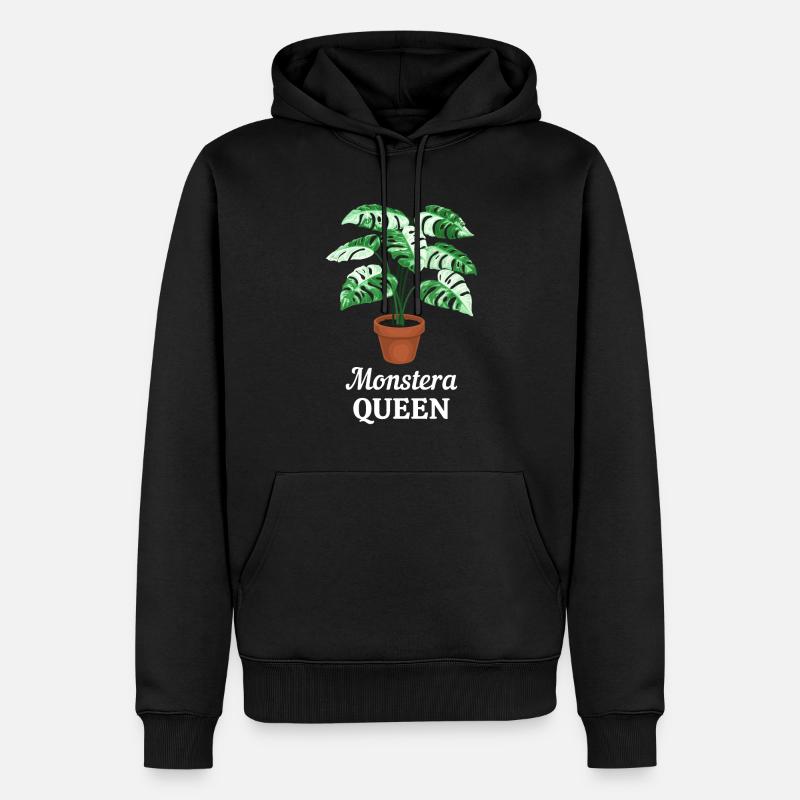 Monstera Queen - Männer Premium Bio Hoodie - Schwarz
