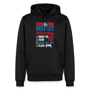 My Birthday ten Game sleep - Männer Premium Bio Hoodie - Schwarz - Vorne - Nico (187cm)