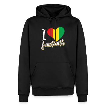 J’adore le Juneteenth African American Black - Sweat à capuche Premium bio Homme - noir - Devant - Nico (187cm)