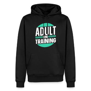 Adulte en éducation Anniversaire de l’adulte - Sweat à capuche Premium bio Homme - noir - Devant - Nico (187cm)