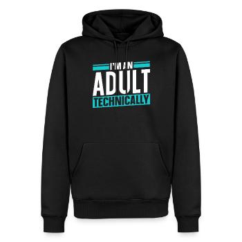 Je suis un adulte Techniquement adulte - Sweat à capuche Premium bio Homme - noir - Devant - Nico (187cm)