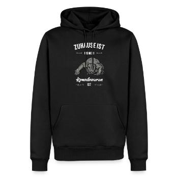 Komodowaran I Komododrache Motiv für Reptilien - Männer Premium Bio Hoodie - Schwarz - Vorne - Nico (187cm)
