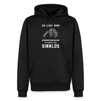 Komodowaran I Komododrache Motiv für Reptilien - Männer Premium Bio Hoodie - Schwarz - Vorne - Nico (187cm)