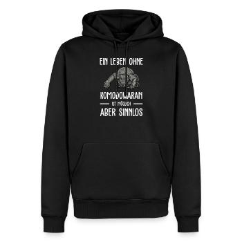 Komodowaran I Komododrache Motiv für Reptilien - Männer Premium Bio Hoodie - Schwarz - Vorne - Nico (187cm)