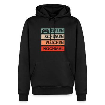 Zocken - Männer Premium Bio Hoodie - Schwarz - Vorne - Nico (187cm)