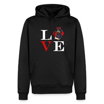 Teckel Cadeau Dixie Viennese Doxie Teckel - Sweat à capuche Premium bio Homme - noir - Devant - Nico (187cm)