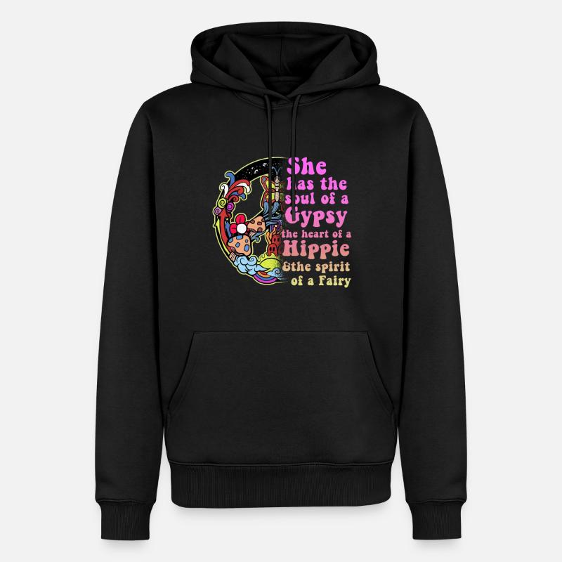 Hippie - Sweat à capuche Premium bio Homme - noir