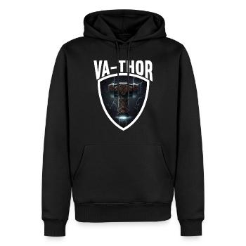 Papa Vathor Va Thor Fête des pères Fête des pères Cadeau de fête des pères - Sweat à capuche Premium bio Homme - noir - Devant - Nico (187cm)