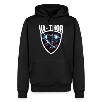 Papa Vathor Va Thor Fête des pères Fête des pères Cadeau de fête des pères - Sweat à capuche Premium bio Homme - noir - Devant - Nico (187cm)