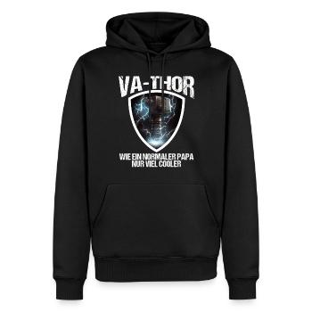 Papa Vathor Va Thor Vatertag Vatertagsgeschenk - Männer Premium Bio Hoodie - Schwarz - Vorne - Nico (187cm)