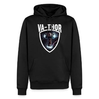 Papa Vathor Va Thor Fête des pères Fête des pères Cadeau de fête des pères - Sweat à capuche Premium bio Homme - noir - Devant - Nico (187cm)