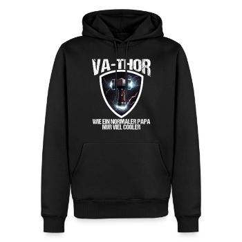 Papa Vathor Va Thor Vatertag Vatertagsgeschenk - Männer Premium Bio Hoodie - Schwarz - Vorne - Nico (187cm)