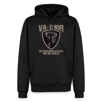 Papa Vathor Va Thor Vatertag Vatertagsgeschenk - Männer Premium Bio Hoodie - Schwarz - Vorne - Nico (187cm)