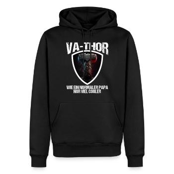 Papa Vathor Va Thor Vatertag Vatertagsgeschenk - Männer Premium Bio Hoodie - Schwarz - Vorne - Nico (187cm)