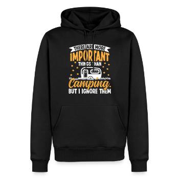 Important Outdoor Camping Design - Männer Premium Bio Hoodie - Schwarz - Vorne - Nico (187cm)
