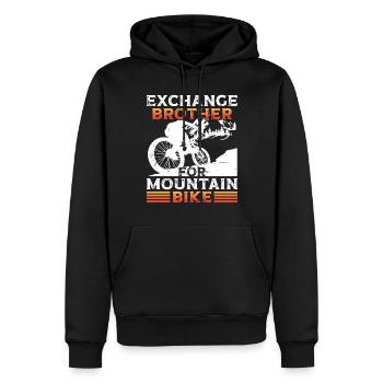 Exchange Brother for Mountain Bike - Männer Premium Bio Hoodie - Schwarz - Vorne - Nico (187cm)