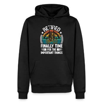Retired finally Time for the important - Men’s Premium Organic Hoodie - black - Front - Nico (187cm)