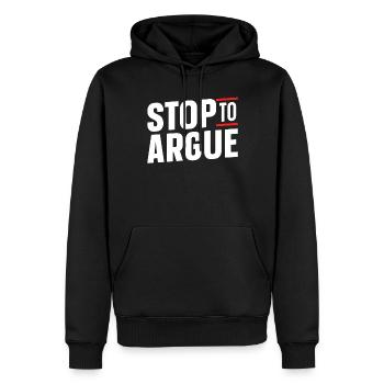 Aufhören Zu Diskutieren Argument Argumentieren - Männer Premium Bio Hoodie - Schwarz - Vorne - Nico (187cm)