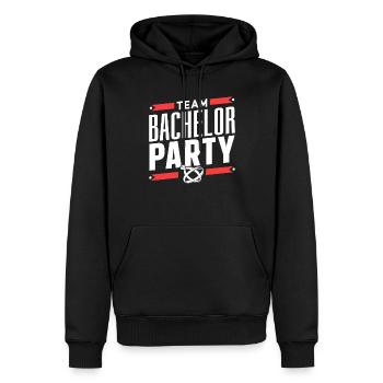 Team Junggesellenabschied Junggeselle Braut - Männer Premium Bio Hoodie - Schwarz - Vorne - Nico (187cm)