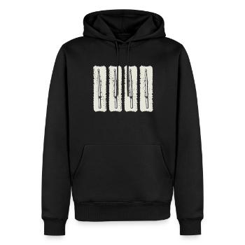 Batteur Musicien Joueur de tambour Instrument Batterie - Sweat à capuche Premium bio Homme - noir - Devant - Nico (187cm)