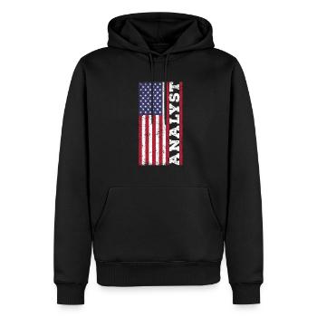 Patriotischer Analyst Amerikanische USA - Männer Premium Bio Hoodie - Schwarz - Vorne - Nico (187cm)