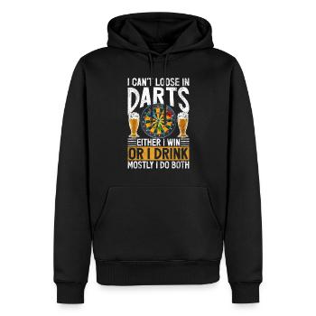 Jeu de fléchettes rétro Dartboard 180 pour les joueurs de fléchettes - Sweat à capuche Premium bio Homme - noir - Devant - Nico (187cm)