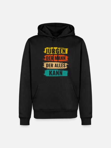 Jürgen Der Mann Der Alles Kann Vorname Jürgen - Männer Premium Bio Hoodie - Schwarz