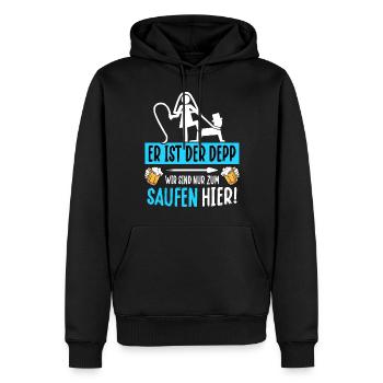 JGA T-Shirt Männer Junggesellenabschied Poltern - Männer Premium Bio Hoodie - Schwarz - Vorne - Nico (187cm)