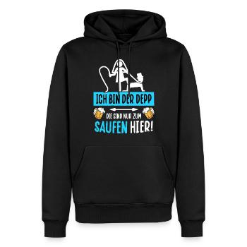 JGA Bräutigam T-Shirt Junggesellenabschied Poltern - Männer Premium Bio Hoodie - Schwarz - Vorne - Nico (187cm)