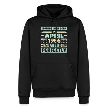 57. Geburtstag April Jahrgang 1966 Vintage - Männer Premium Bio Hoodie - Schwarz - Vorne - Nico (187cm)