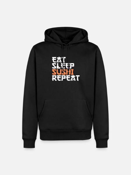 Eating Sleeping Sushi - Men’s Premium Organic Hoodie - black