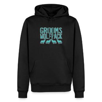 Meute de loups du marié - Sweat à capuche Premium bio Homme - noir - Devant - Nico (187cm)
