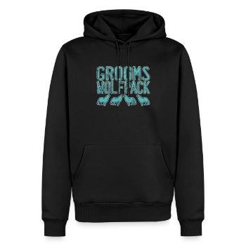Meute de loups du marié - Sweat à capuche Premium bio Homme - noir - Devant - Nico (187cm)