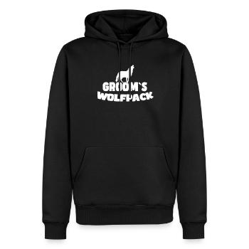 Meute de loups du marié - Sweat à capuche Premium bio Homme - noir - Devant - Nico (187cm)