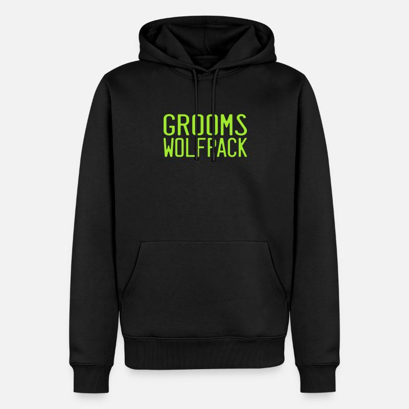 Bräutigam`s Wolfsrudel - Männer Premium Bio Hoodie - Schwarz