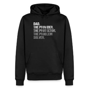 Dad Provider Protector Problem Solver - Men’s Premium Organic Hoodie - black - Front - Nico (187cm)