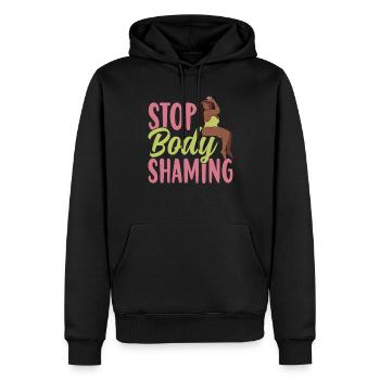 Schluss Mit Body Shaming Ärgern Bodyshaming - Männer Premium Bio Hoodie - Schwarz - Vorne - Nico (187cm)