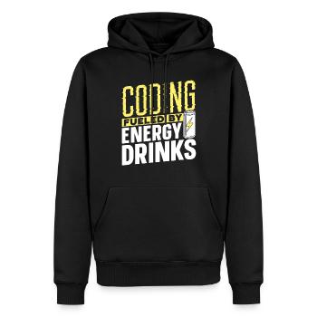 Programmation avec le code de codage des boissons énergisantes - Sweat à capuche Premium bio Homme - noir - Devant - Nico (187cm)