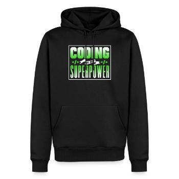 Coding Ist Meine Superkraft Coder Programmierer - Männer Premium Bio Hoodie - Schwarz - Vorne - Nico (187cm)
