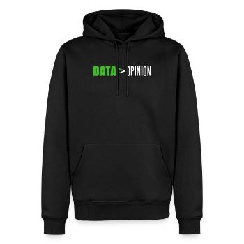 Data > opinion Code Coding Programmer Coder - Men’s Premium Organic Hoodie - black - Front - Nico (187cm)