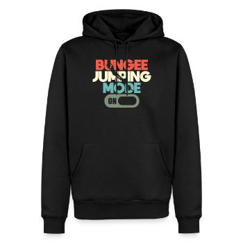 Bungee-jumping-modus Auf Bungee-jumper-adrenalin - Männer Premium Bio Hoodie - Schwarz - Vorne - Nico (187cm)
