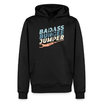 Badass Bungee Jumper Bungee Jumping Adrenalin - Männer Premium Bio Hoodie - Schwarz - Vorne - Nico (187cm)
