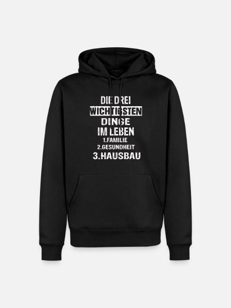 Hausbau - Männer Premium Bio Hoodie - Schwarz