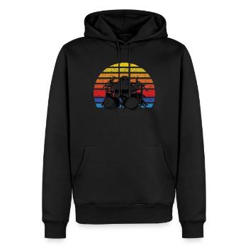 Sloth Drum Set Drumming Sloth Drummer - Men’s Premium Organic Hoodie - black - Front - Nico (187cm)